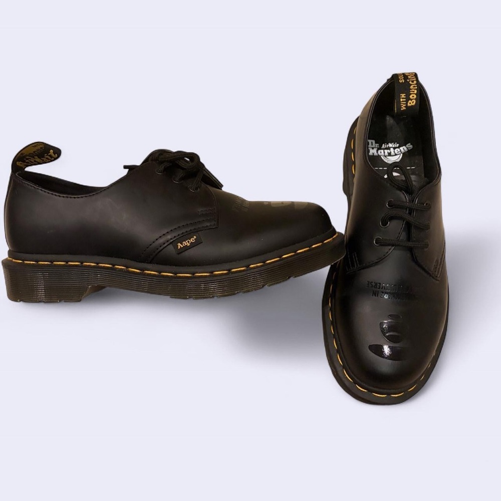 Dr. Martens × AAPE (A Bathing Ape) 1461 Smooth Leather Oxford, 3eye lace-up shoe